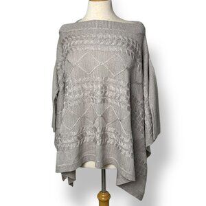 Filomena Fernandez Taupe Nude Knit Poncho Sleeves Off Shoulder One Size